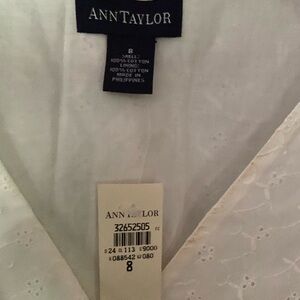 Ann Taylor white lace top Brand new with tags. 100% cotton